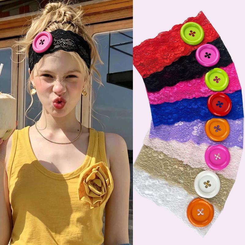 Travel Accessories Girls - عصابة رأس عريضة مرنة من الدانتيل