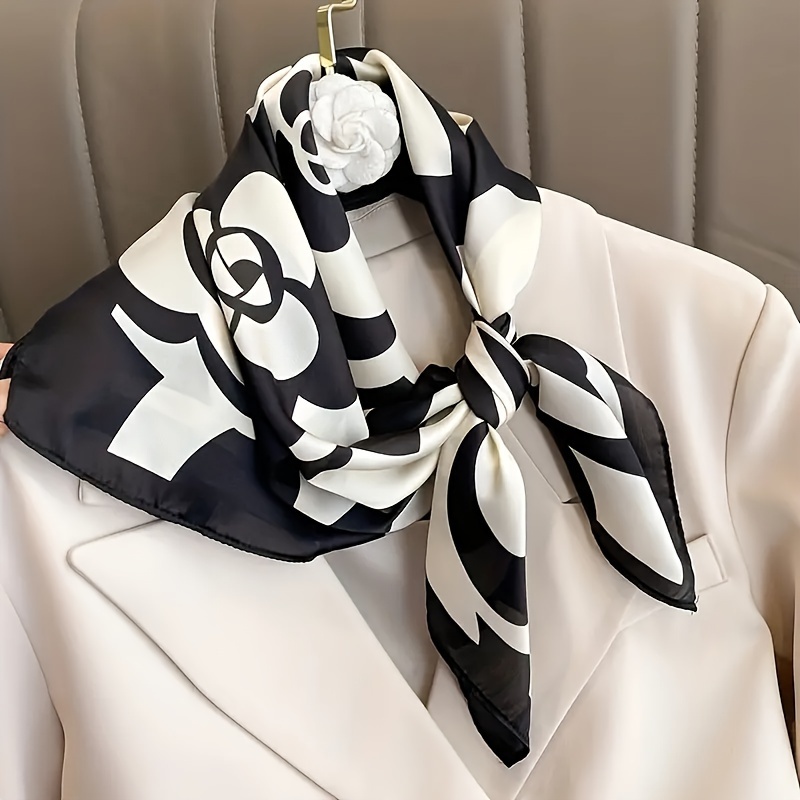 Travel Accessories Unisex - وشاح ساتان مطبوع بألوان زاهية -