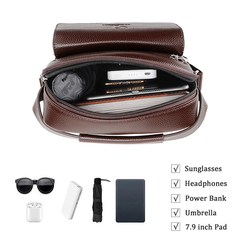 بو الجلود حقيبة الكتف للرجال ، - مراجعة Travel Accessories Leather وسعره