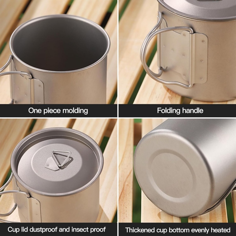 كوب تخييم من التيتانيوم بمقبض  - مراجعة Travel Kitchen Accessories وسعره