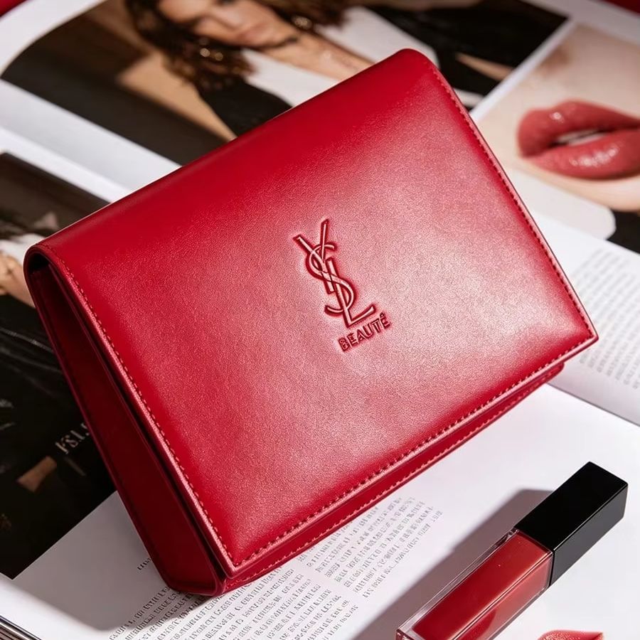 حقيبة YSL الأنيقة الحمراء المص - مراجعة Travel Accessories Leather وسعره