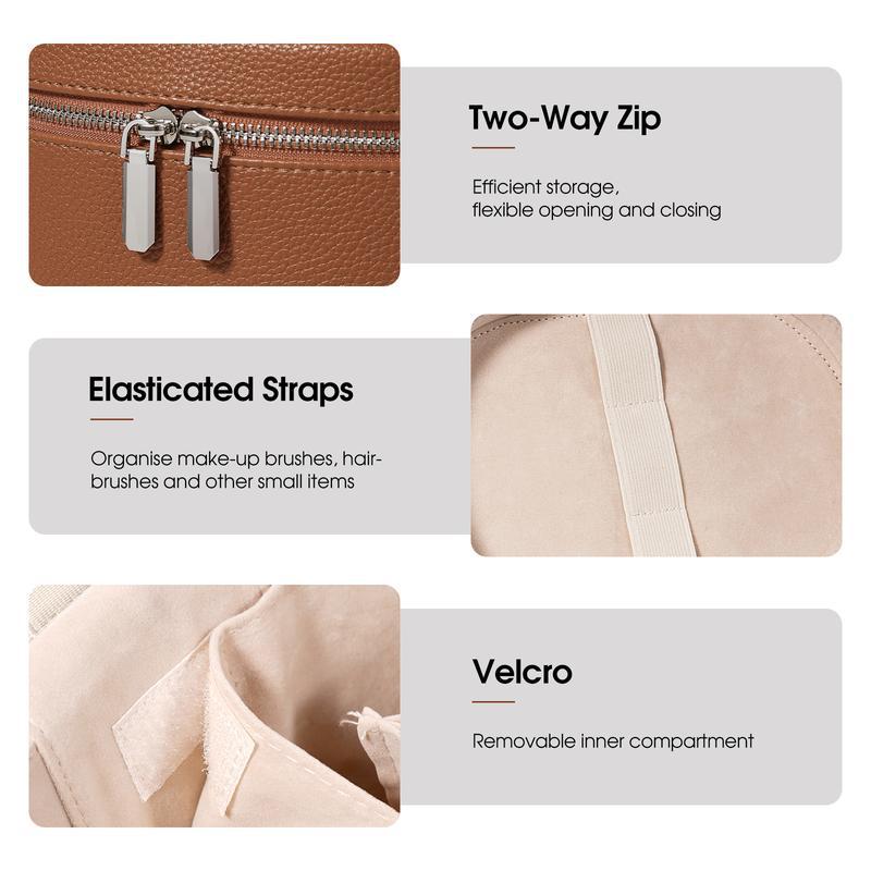 حقيبة مكياج كبيرة السعة من الج - مراجعة Travel Accessories Leather وسعره